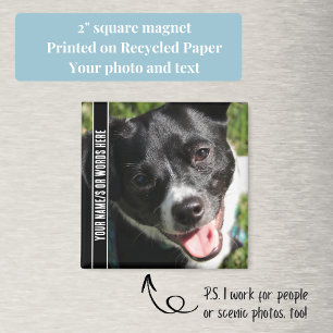 Full Photo with Customization in Black and White Magnet