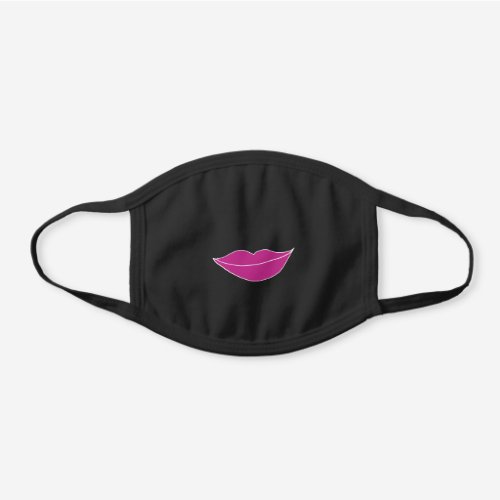 Full Pink Lips _ Black Cotton Face Mask