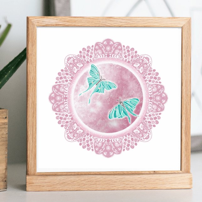 Full Pink Moon | April Moon Illustration Poster (Creator Uploaded)