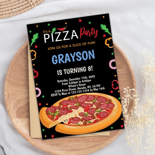 Full Pizza Birthday Invitations