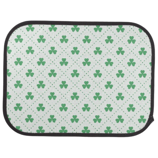 Full Print Coverage - Clover leaves Pattern Car Floor Mat (Rear)
