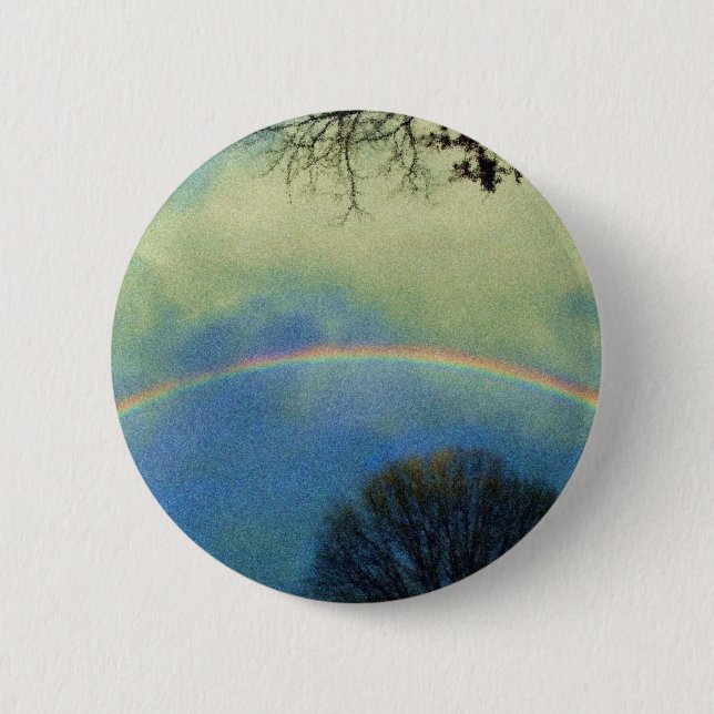 Full rainbow in Seurat style Pinback Button (Front)