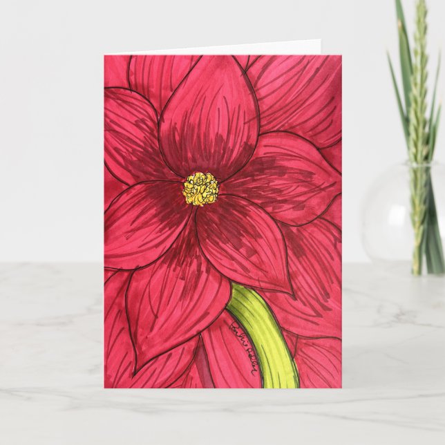 Full Red Flower Blank Card (Front)