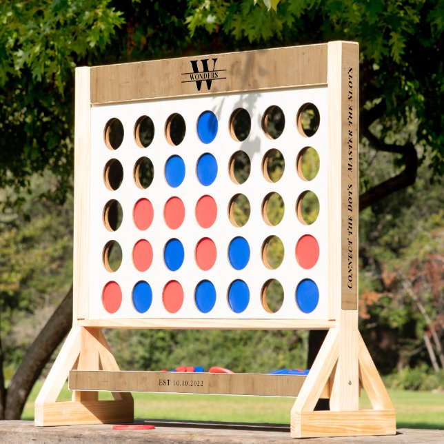 Full Rustic Light Wood Custom Message Monogram Fast Four (Lawn)