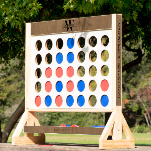 Full Rustic Medium Wood Custom Message Monogram Fast Four