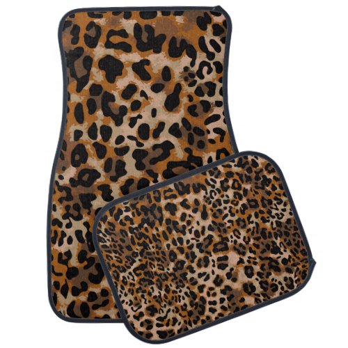 Full seamless jaguar cheetah animal skin pattern car floor mat
