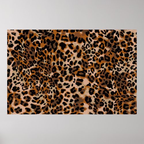 Full seamless jaguar cheetah animal skin pattern poster