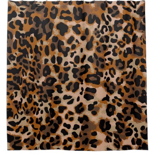 Full seamless jaguar cheetah animal skin pattern shower curtain