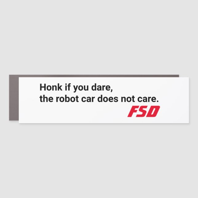 Full Self Driving Car Magnet Bumper Sticker (Front)
