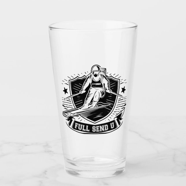 Full Send University Skiing Glass (Front)