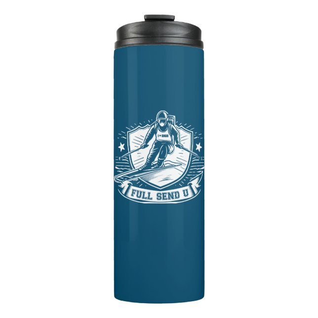 Full Send University Skiing Thermal Tumbler (Front)