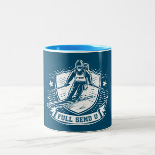 Full Send University Skiing Two-Tone Coffee Mug