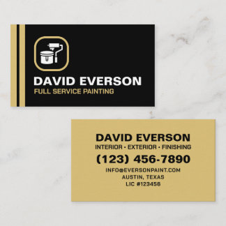 Full Service Painting Contractor Black Business Card