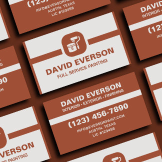 Full Service Painting Contractor Contact Business Card
