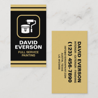 Full Service Painting Elegant Gold Black Business Card
