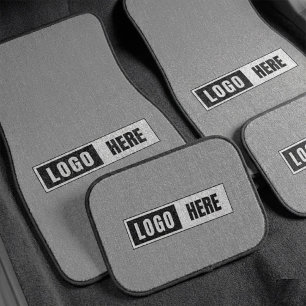 (Full Set) Custom Gray Car Floor Mats with Logo 