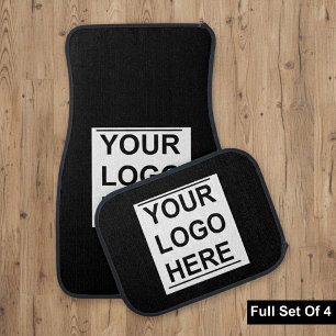 Full Set Of Custom Black Car Floor Mats with Logo