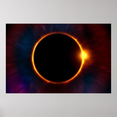 Full Solar Eclipse w Corona Visible Poster