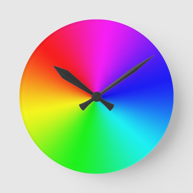 Full Spectrum Rainbow Round Clock (Front)