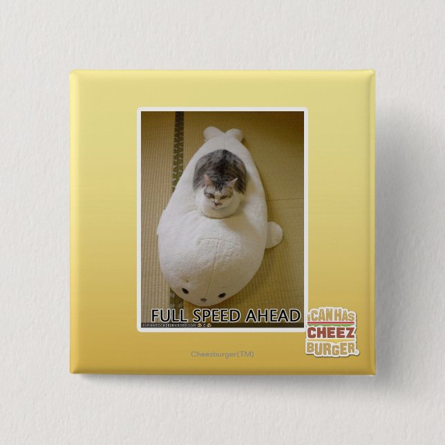 Full Speed Ahead Pinback Button (Front)