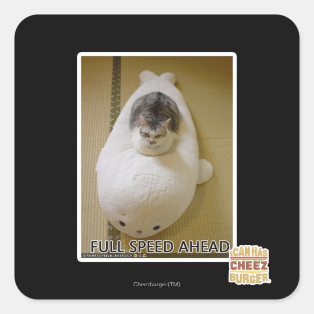 Full Speed Ahead Square Sticker (Front)