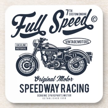 Full Speed Speedway Racing Beverage Coaster by robby1982 at Zazzle