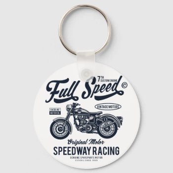 Full Speed Speedway Racing Keychain by robby1982 at Zazzle