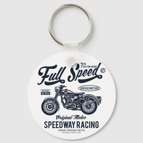Full Speed Speedway Racing Keychain