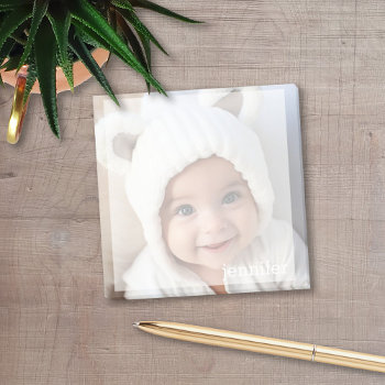 Full Square Photo Design With Custom Name Post-it Notes by MarshEnterprises at Zazzle