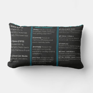 Full-Stack Developer Cheat Sheet Dark Desk Mat Lumbar Pillow