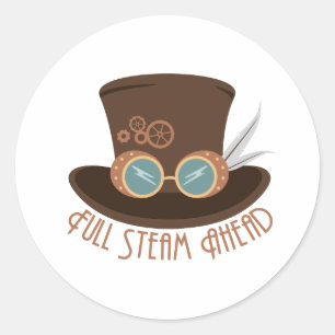 Full Steam Ahead Classic Round Sticker