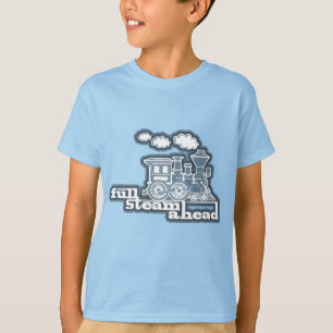 full steam ahead loco train blue kids t-shirt