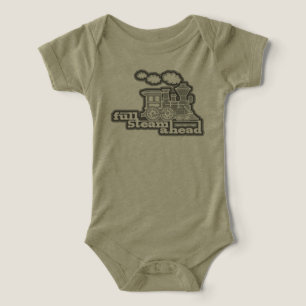 "full steam ahead" loco train green kids t-shirt infant t-shirt