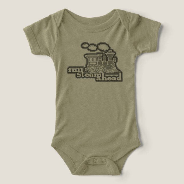 "full steam ahead" loco train green kids t-shirt infant t-shirt (Design Front)