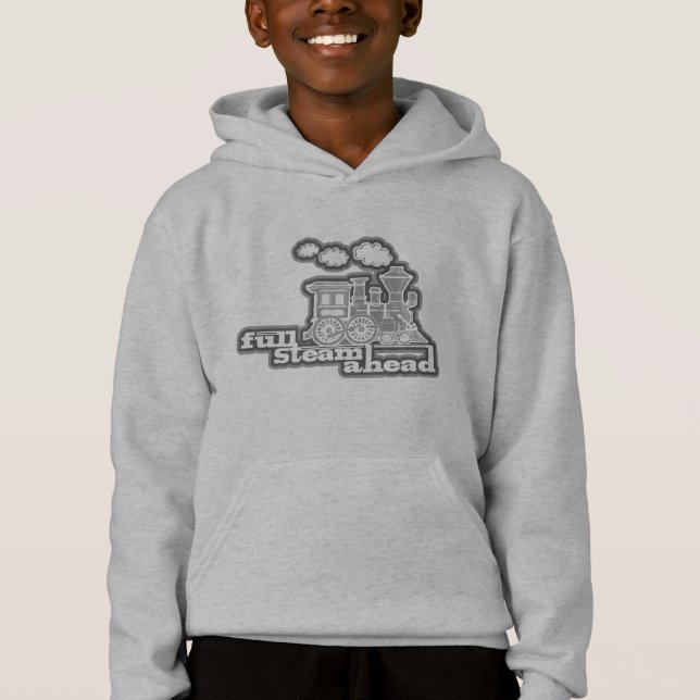 Full steam ahead loco train kids sweatshirt (Front)