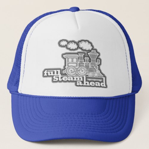 full steam ahead loco train mono hat