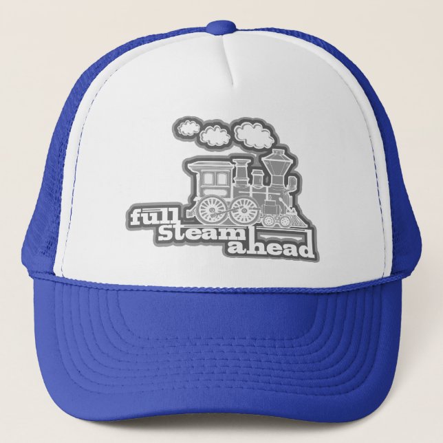 "full steam ahead" loco train mono hat (Front)