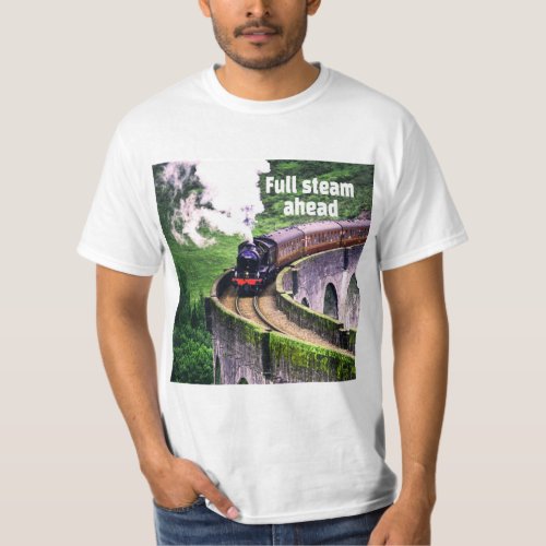 Full steam ahead Locomotive Train on Bridge T_Shirt