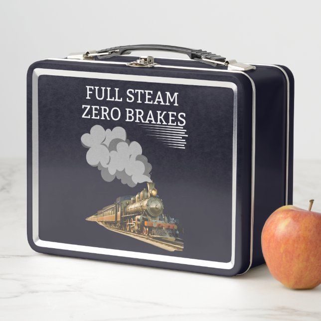 Full Steam Zero Breaks Metal Lunch Box (In Situ)