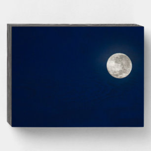 Full Super Moon   Peru Lake Titicaca Wooden Box Sign