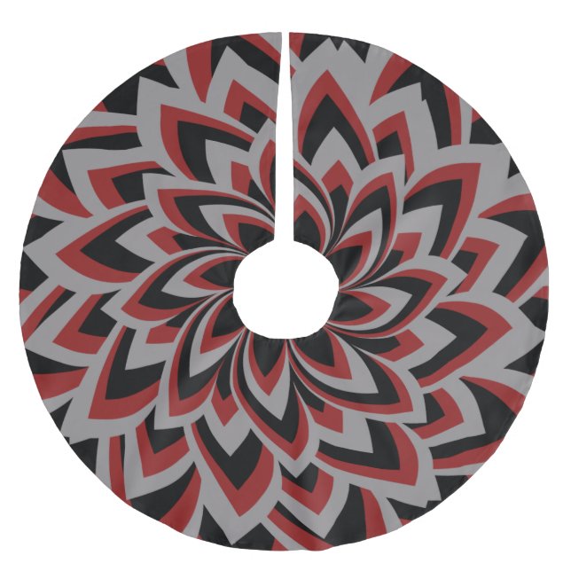 FULL SWIRL FLOWER  BRUSHED POLYESTER TREE SKIRT (Front)