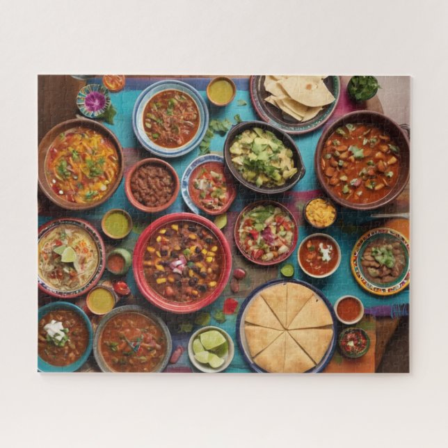 Full Table Of Mexican Food Jigsaw Puzzle (Horizontal)