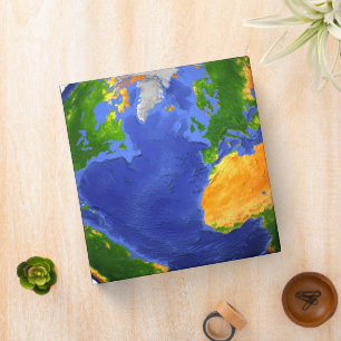 Full The Earth Showing Topographic Data. 3 Ring Binder