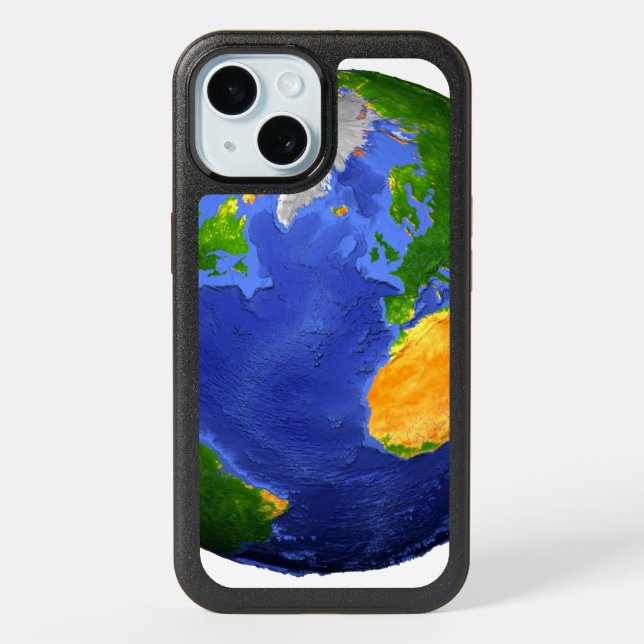 Full The Earth Showing Topographic Data. iPhone 15 Case (Back)