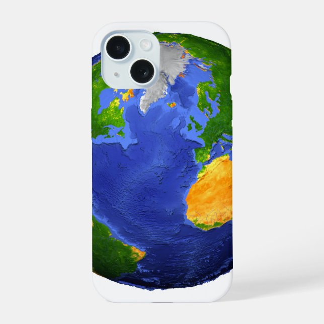 Full The Earth Showing Topographic Data. Iphone Case (Back)
