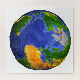 Full The Earth Showing Topographic Data. Jigsaw Puzzle