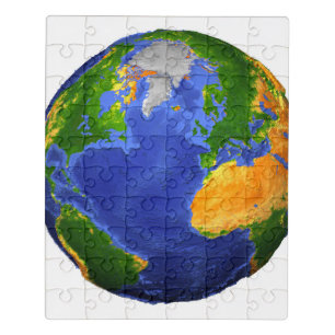 Full The Earth Showing Topographic Data. Jigsaw Puzzle