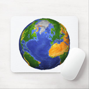 Full The Earth Showing Topographic Data. Mouse Pad