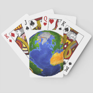 Full The Earth Showing Topographic Data. Poker Cards