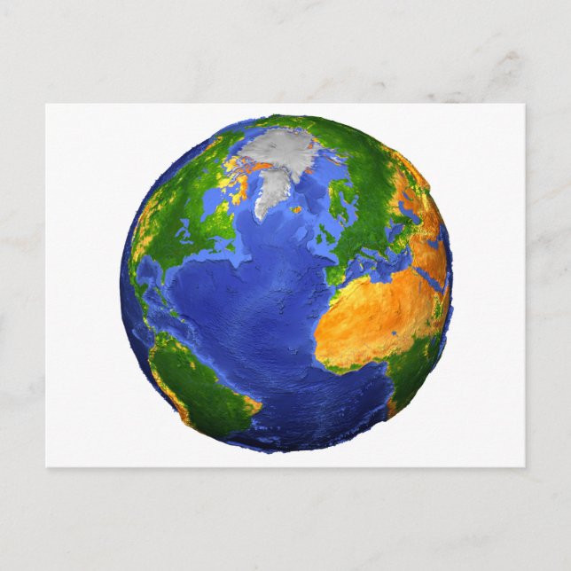 Full The Earth Showing Topographic Data. Postcard (Front)